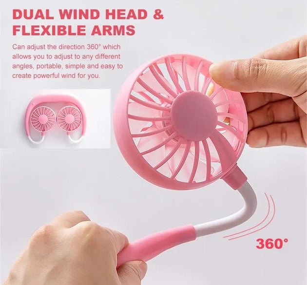 Hands-Free Wearable Neckband Fan