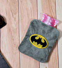 Batman-themed hot water bag for pain relief and warmth