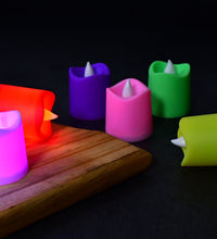 Battery-operated LED tealight candles, ideal for party settings