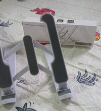 Adjustable stand for tablets with foldable legs