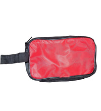 Red pouch for travel or shaving