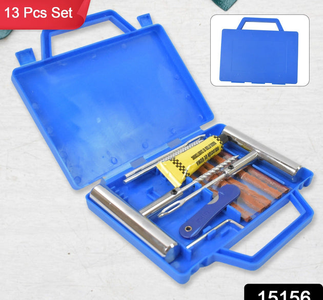 Portable Tire Repair Kit Tyre Repairing Tool Set with Box (13 Pcs Set)