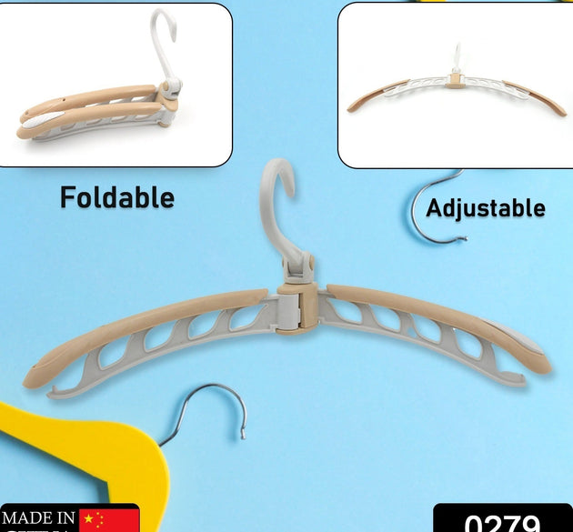 Portable folding clothes hanger, 360° rotation, adjustable