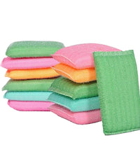 Kitchen scrubber pads, 12-pack, non-scratch for safe use on utensils.