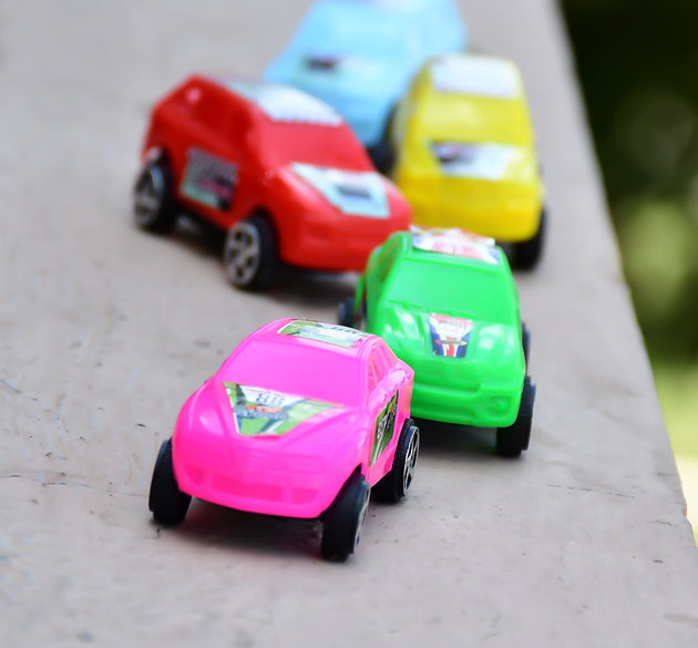 Multicolor pull and push car set