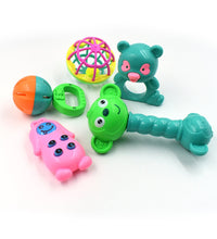 Set of colorful baby rattles