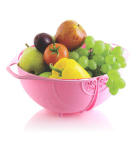 Ganesh plastic basket for fruits and vegetables, various angles and details.