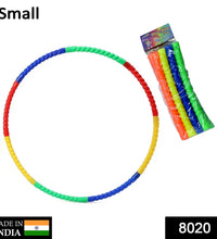 Close-up of interlocking fitness hula hoop