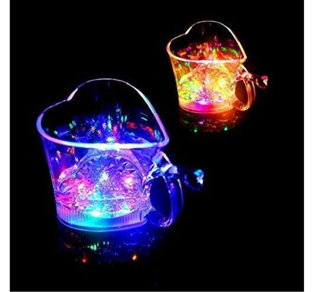 Heart Shape Activated Blinking Led Glass Cup