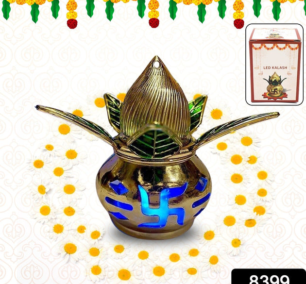 Gold Plated Eco Friendly LED Kalash  for Pooja Mandir