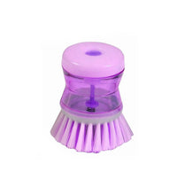 Handy cleaning brush with integrated soap dispenser for easy scrubbing