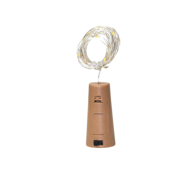 Wine Bottle Cork String Light | Multi LED / 2M Cable Length Copper Wire Battery Operated Warm white / 1 Pc)