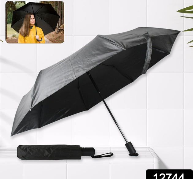 2 Fold Manual Open Umbrella| Windproof, Sunproof & Rainproof with Sturdy Steel Shaft & Wrist Straps | Easy to Hold & Carry | Umbrella for Women, Men & Kids