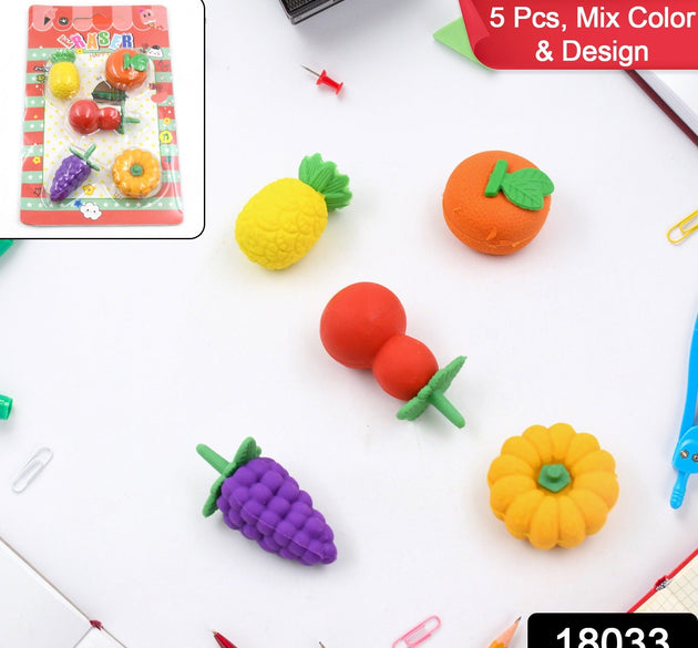 3D Mix Design Fancy & Stylish Colorful Erasers, Mini Eraser Creative Cute Novelty Eraser for Children Different Designs Eraser Set for Return Gift, Birthday Party, School Prize (1 Set)