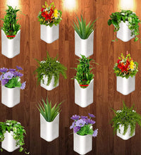 Vertical plastic planter, suitable for balcony or garden.