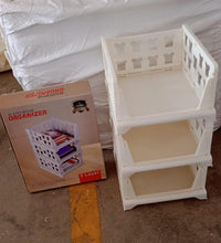 3-layer foldable storage cart, stackable for organizing various items