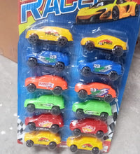 12-piece multicolor city car toy set