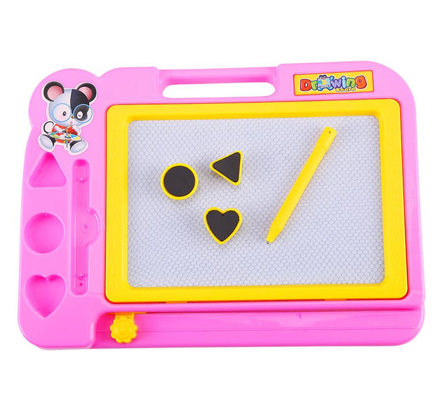 Kids using magnetic drawing board