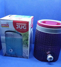 Large diamond cut plastic jug for beverages