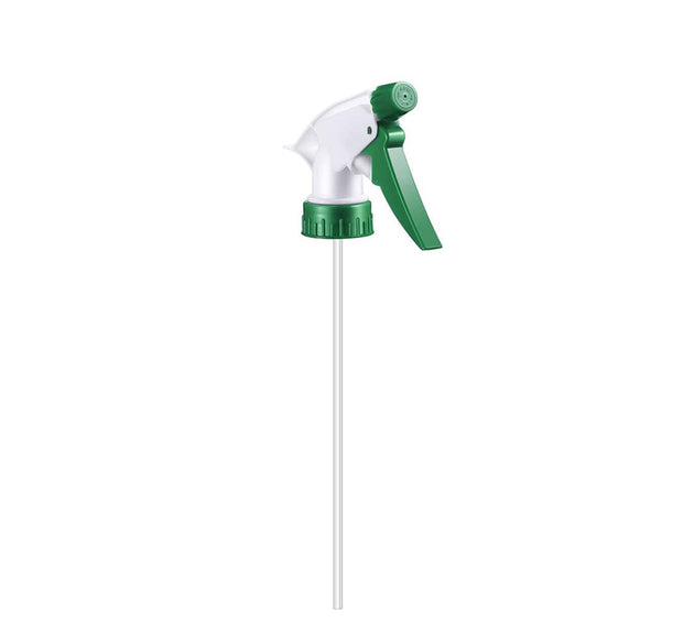 Replacement nozzle for spray bottles, plastic, with pipe, ideal for home and garden use.