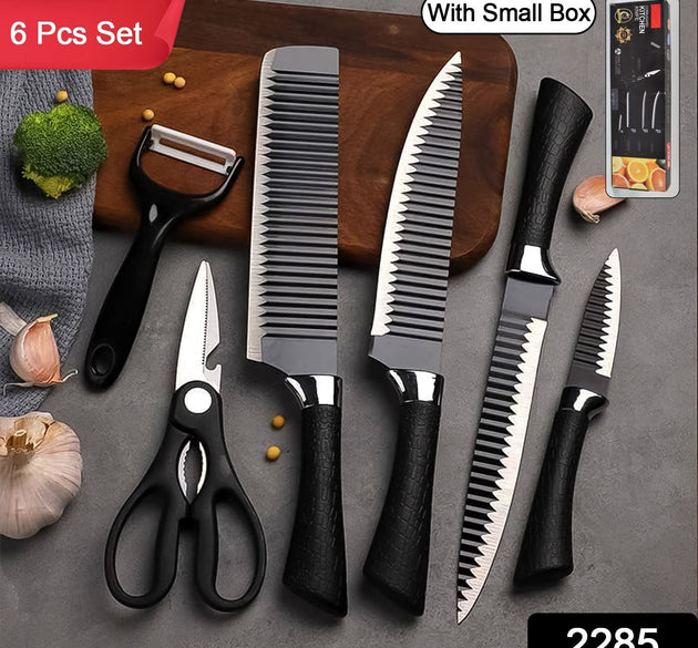 Stainless Steel Knife Set With Chef Peeler And Scissor (6 Pieces)