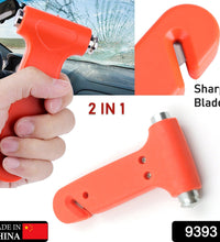 Emergency car hammer, tool for breaking windows and cutting seatbelts