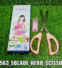 Stainless steel vegetable scissors, five blades for efficient cutting