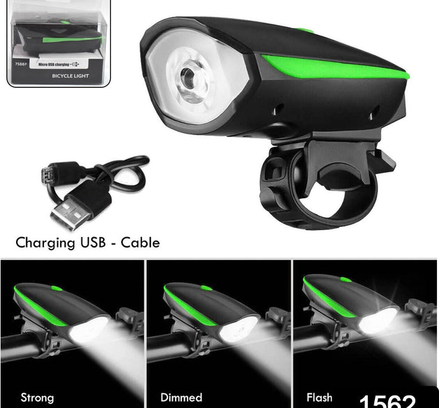 Rechargeable Bicycle LED Bright Light (1 Pc)