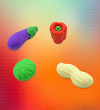 Mini vegetable and fruit erasers for kids