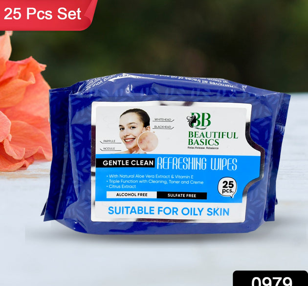 Refreshing Wet Wipes for Face | Facial Cleansing | Refreshing & Skin Hydration| Soothing for skin | pH Balance & Alcohol Free | Nourishing with Fruit extract | 25 Wipes