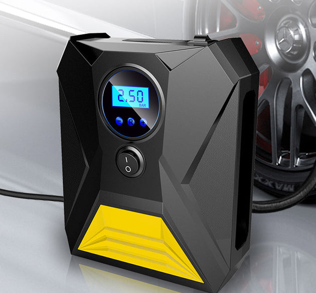 Digital car tire inflator with portable air compressor pump