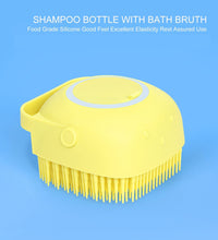 Silicone bath brush showing shampoo dispenser, ideal for a gentle scrub.