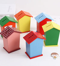 Cartoon piggy bank with house design