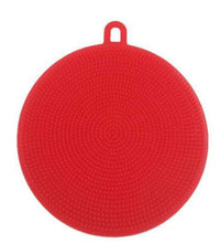 Silicone dish scrubber sponge, mildew-free, non-stick, heat resistant.