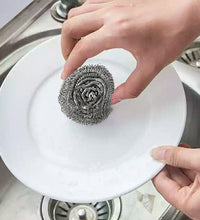 Stainless steel ball scrubber for tough kitchen cleaning