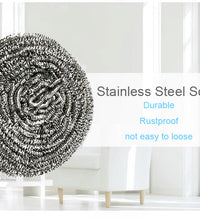 Round shape steel scrubber, stainless, for tough stains