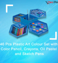 Plastic art set with various colors