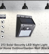 Outdoor solar security light with LED.