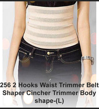 Comfortable waist trimmer belt with 2 hooks for shaping and toning, large size.