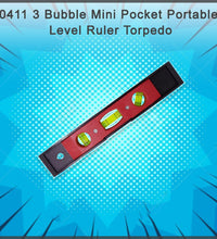 Pocket-sized level with three bubble indicators for precision.