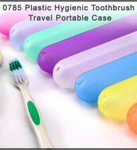 Travel case for toothbrushes, made from hygienic plastic.