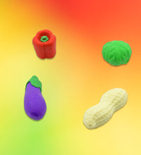 Vegetable and fruit shaped erasers for kids