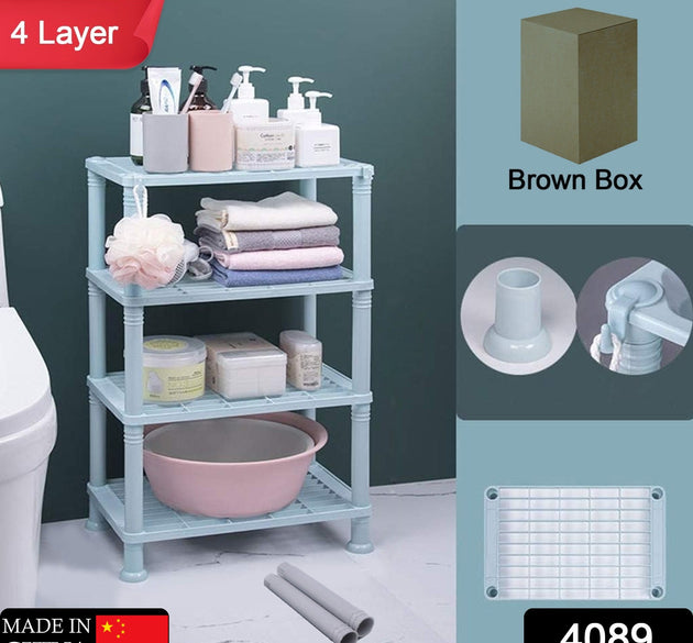 4 Layer Multifunctional Storage Shelf Organizer Narrow Storage Rack for Kitchen or Bathroom