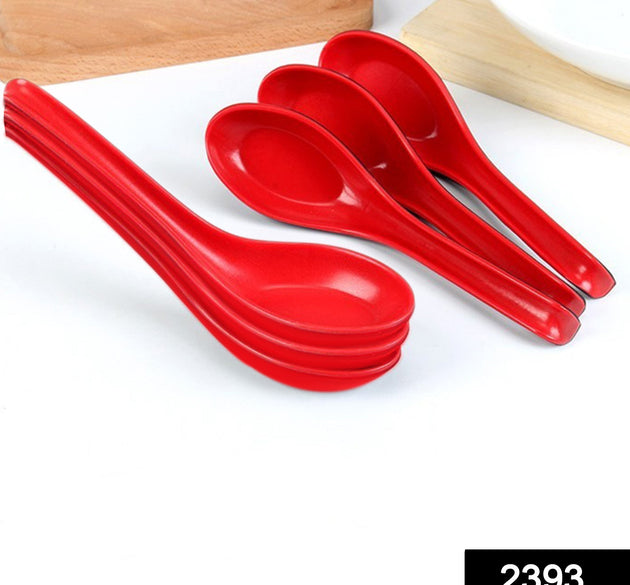 Microwave-safe unbreakable soup and dessert spoons, colorful set of 6.