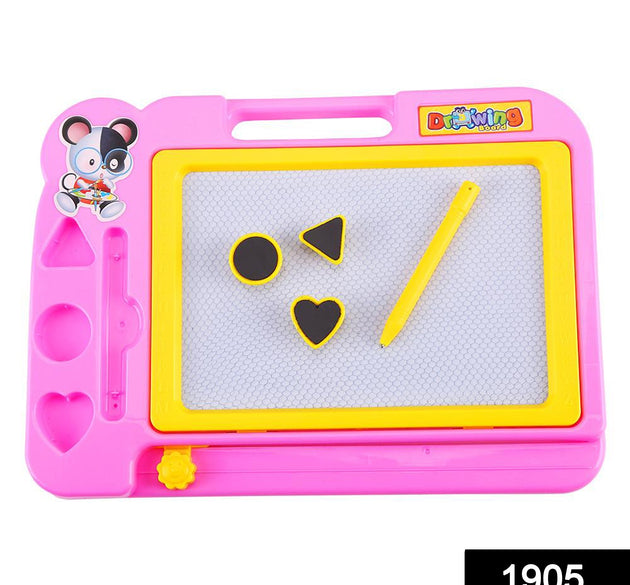 Kids using magnetic drawing board