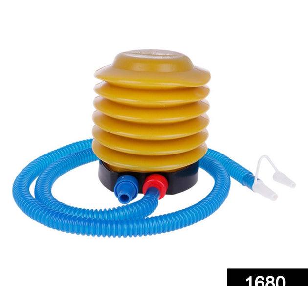 Foot-operated air pump with hose for inflating tires