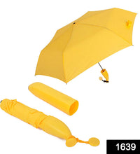 Foldable banana umbrella, stylish and compact for travel.