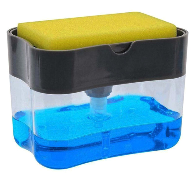 2-in-1 liquid soap dispenser with sponge holder