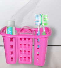 Compact 4-in-1 bathroom organizer for toothbrush and toothpaste