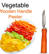 Efficient stainless steel vegetable peeler, wooden handle